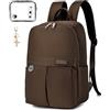 SPAHER Zaino da Viaggio Aereo Bagaglio a Mano 40x30x15 British Airways Iberia Zaino Scuola Impermeabile Zaino Porta PC 14 Pollici Cabin Bag Zaino Lavoro Ufficio Università Travel Backpack Marrone