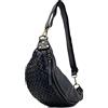 Chicca Borse Marsupio Grande in Pelle Unisex Stile Vintage Indossabile a Tracolla (Nero)