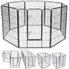 COSTWAY Recinto per Cani da Interno ed Esterno, Recinzione per Animali Domestici con 8 Pannelli di Metallo, Box per Cani, Gatti e Conigli, 80 x 100 cm