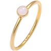Elli Anelli Donne Pila di Base Minimale con Quarzo Rosa in Argento Sterlino 925 Placcato Oro