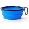 ZUOFENG Ciotole Pieghevoli per Cani Gatti 1 PZ, Mangiatoia Abbeveratoio Portatile in Silicone Alimentare con Gancio Porta Acqua, Facile da Trasportare, Risparmiare Spazio, 1000ML