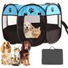 Dhqkqg Box Pieghevole Per Animali Domestici, 74x74x43CM Box Per Cuccioli Per Interni Ed Esterni, Impermeabile Recinto Per Cani, Portatile Recinti Gioco Per Cani, Per Piccoli Animali (Blu)