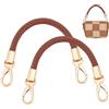 PH PandaHall 2pz Cinghie per Borse Intrecciate Marroni Manici per Borse in Pelle PU, 32cm Manico Corto per Borsa di Ricambio con Fermagli per Creazione di Borse
