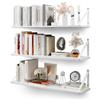 CASSA HOME DECOR CASSA ZENO Mensole a Sospensione da Parete Set di 3, 80cm x 20cm Libreria per Camera da Letto, Soggiorno, Ufficio, Bagno, Cucina Rustico in Legno con Staffa in Metallo (Bianco)
