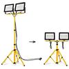 NAIZY Faretto da Cantiere a LED Lampada da Lavoro 200W*2 16000LM Proiettore a LED Bianco Freddo con Treppiede e Cavo 3M, Faro da Lavoro a LED IP66 per Garage da Cantiere