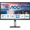 Aoc Monitor 27" 2K 1440p Qhd Pivot Black Q27V5N BK