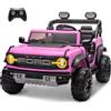 Mondial Toys Ford Bronco Raptor 24V Maxi Fuoristrada 2 Posti Auto Macchina Elettrica per Bambini Telecomando Luci a Led Bluetooth Ammortizzatori Carico Massimo 60 Kg Rosa