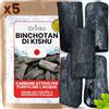 ORINKO® Binchotan Kishu - Filtro Acqua Carbone Attivo Giapponese x5 - Purificazione Naturale per Acqua - Carbone Vegetale Sostenibile per Caraffe e Rubinetti - Alternativa Ecologica per Acqua Pura