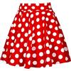 Sprinlot Gonna vintage da donna, linea anni '50, gonna a pieghe, gonna svasata, mini skater, gonna a pois, gonna corta, gonna swing rock per Halloween, carnevale, feste C3, Rosa Rosso Taglia L