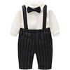 famuka Bambino Abito da gentiluomo Abiti e giacche Bimbo Smoking Camicia + Pantaloni (Nero, 6-9 mesi)