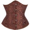 SHEKINI Corsetto sottoseno da donna con lacci e perizoma, taglie forti, Marrone, Motivo, S