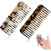 Mozeat Lens Mini pettine in cellulosa a denti larghi, confezione da 2 pettini districanti per capelli, piccoli pettini leopardati senza manico, tascabili, per capelli spessi, ricci, ondulati, bagnati
