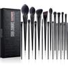 EIGSHOW Pennelli per il trucco, EIGSHOWBEAUTY 19 PCS Set di pennelli per il trucco Premium sintetici per fondotinta in polvere contorno fard correttore ombretto sfumatura - nero
