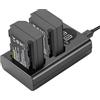 NEEWER Set di Batterie di Ricambio e Caricatori per NP-FZ100,Compatibile con Sony A7IV, A1, A9II, A7SIII, A7RIV, A7III, FX3, FX30, A9, A6700, ZV-E1, ZV-E10ii, 2 Pack 2280mAh,Caricabatterie USB Doppio