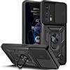 BORYA Cover per Motorola Edge 20 Pro 5G, Antiurto Silicone PC + TPU Bumper Custodia, Premio Militare Antigraffio Caso con Magnetico 360° Supporto e Copertina Telecamera. Nero