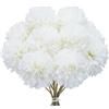 Minnhua 12 Pezzi Ortensie Finte Realistiche Seta, Fiori Artificiali con Steli, Fiori Finti per Decorazioni, Ortensia Artificiale per Feste in Giardino, Matrimoni, Centrotavola (Bianco)