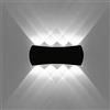 KAWELL 8W Moderno Lampada da Parete LED Applique da Parete Alluminio Lampada da Muro LED Interno Esterno Impermeabile IP65 per Camera da Letto Bagno Portico Corridoio Scale Soggiorno, Nero 6000K