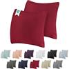 Barbons Federe 80 x 80 cm bordeaux set di 2-100% Jersey di Cotone - Copri Cuscino per Letto - Fodera Protezione
