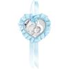 Albalù Italia Sopraculla Medaglione Cuore maternità Argento Celeste con Carillon Musicale e Scatola Inclusi Misura 25x12cm Made in Italy.