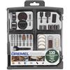 Dremel 709-02 - Kit di 110 utensili rotanti multiuso, include una punta da intaglio, tamburi abrasivi, pietre abrasive, dischi da taglio e una custodia