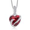 FJ Collana Donna Cuore in Argento Sterling 925 Collane con Ciondolo Rubino Luglio Pietra Portafortuna Gioielli Regalo per lei Amiche Moglie Mamma Donna