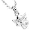 fish Collana battesimo/ragazzo/argento/oro, ciondolo a forma di angelo custode, per bambini, regalo per battesimo, nascita, biglietto di auguri e confezione regalo, Argento