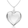 Tuscany Silver Collana con ciondolo cuore bombato in argento sterling 925 su catena grumetta da 46 cm