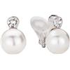 Traveller Orecchini a clip - Perla 12 mm bianco - Cristallo - placcati platino - 113487