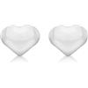 Tuscany Silver Orecchini a perno cuore bombato da donna in argento sterling