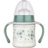 BABY-NOVA babynova Biberon a Collo Largo 150 ml con Manici - Tazza Trainer con Tettarella in Silicone a Flusso Lento Anti-Colica - Prodotto in Germania - Senza BPA - Dente di Leone