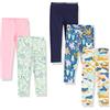 Amazon Essentials Leggings - colori fuori produzione Bambine e ragazze, Pacco da 5, Blu Marino/Rosa/Mimetica/Mostro/Scienze, 2 anni
