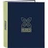 Safta MUNICH NORTH - Cartellina a 4 anelli, ideale per bambini di diverse età, comoda e versatile, qualità e resistenza, 27 x 6 x 33 cm, Blu navy, M, Casual