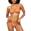 SHEKINI Tessuto Spugna Halter Bikini Donna Sexy Triangolo Costume da Bagno Donna 2 Pezzi Vita Bassa Bikini Set(S, Striscia Blu)