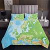 Loussiesd Trapunta Mappa del Mondo Trapuntato Geografia Copriletto Per Bambini Ragazzi Ragazze Bambini Mappa Coverlet Ultra Morbido Educativo Trapuntato Camera Letto Singola Dimensione170X230cm