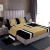 Bedluxy Set di lenzuola per bambini, ragazzi e ragazze, motivo a righe, con tasca profonda, lenzuolo con angoli, motivo geometrico, decorazione per camera da letto, set di biancheria da letto astratto, 4