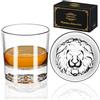 PARACITY Bicchieri da Whisky, Design Leone, Fondo Spesso, Whisky Old Fashioned, Gin, Vodka, Bicchieri da Whiskey, Set di 2, Regali per Uomo