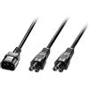 Lindy Cavo di alimentazione a Y IEC C14 a 2x IEC C5, 2,5m