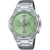 Casio Edifice - Orologio Da Polso Da Uomo Al Quarzo Casual Bracciale E Cassa In Acciaio Inox Di Colore Grigio Quadrante Analogico Verde - EFV-640D-3AVUEF