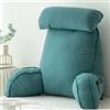 YIJOY Cuscino da Lettura con braccioli,Cuscino Schienale Divano,con Cuscino per Il Collo a Staccabile,per Leggere/Rilassarsi/Guardare La TV,75×40×50cm(with headrest)