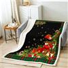 Loussiesd Coperta di Natale Sherpa fiocco di neve albero di Natale coperta in pile a tema natalizio coperta in peluche in microfibra di lusso Capodanno coperta sfocata camera da letto bambino 70 x 100 cm