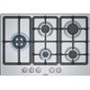 Bosch PGS7B5B90 Serie 4 Piano Cottura 5 Fuochi a Gas 75 cm Griglie in Ghisa (1 Bruciatore Wok) colore Inox