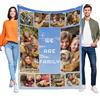 LKSCUDIY Coperta Personalizzata Plaid Pile Personalizzata con 1-10 Foto Collage e Testo,Coperte in Morbido Flanella,Regalo per Moglie Marito Anniversario-10 Plaid foto