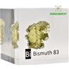 Bismuth Metal Sample, Bismuth Shiny Crystal, Bismut in Acrylic Cube 50mm 99.95%
