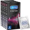 Durex Intense, Preservativi con Nervature e Rilievi con Gel stimolante (56 mm), 24 Profilattici (Pack of 24)