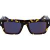 Calvin Klein Unisex Adult Sunglasses CK23504S - Havana Blue with Blue Solid W Gold Flash Ar Green Lens