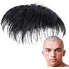 Generic Patch per capelli da uomo | Parrucca Topper da uomo corta nera naturale, estensioni dei capelli, topper corto con clip per parrucchino in veri capelli umani, aspetto naturale per uomo e uomo da indoss