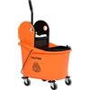 HOMCOM Carrello Secchio Carrello Pulizia da 9,5 galloni / 36L con strizzatore pressa verso il basso, Pastica PP, Arancia e nero|Aosom
