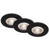 BRILONER - Set di 3 luci da incasso a LED per soffitto, luci da incasso dimmerabili, faretto da incasso a LED ultrapiatto per bagno, faretto da incasso per bagno IP44, nero, 90x25 (DxH)