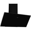 Respekta Cappa aspirante senza ingombro/cappa inclinata 90cm / struttura in metallo nero con pannello copriluce in vetro/funzione di espulsione e ricircolo dell'aria / CH112090S / A++ / 39 - 61 dB