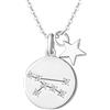 FANCIME Toro Segno Zodiacale 12 Costellazione Ciondolo Collana in Argento Sterling 925 Placcato Oro Bianco Gioielli per Donna Ragazze Bambini - Catena Lunghezza: 40 + 5 cm